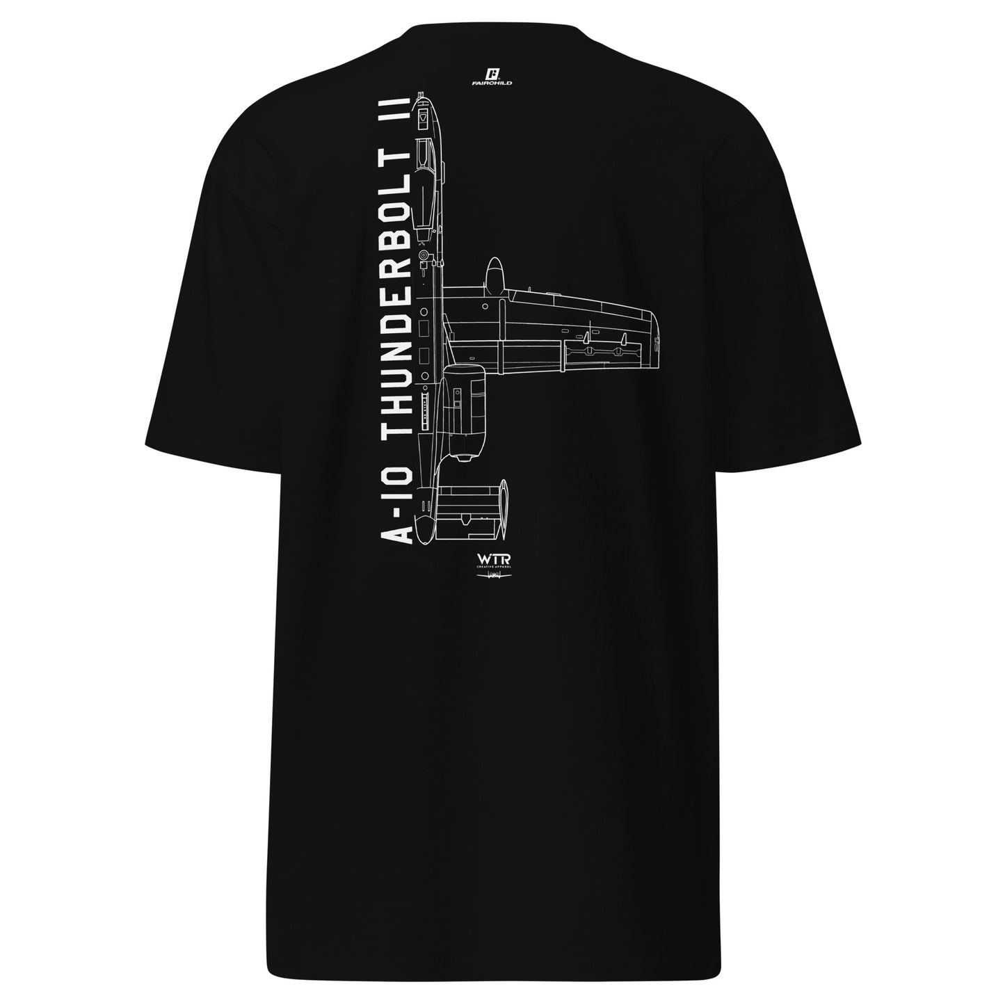 Fairchild Republic A-10C Thunderbolt II Hand-Drawn Black T-Shirt