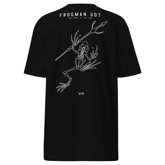 US Navy UDT Frogman Hand-Drawn Black T-Shirt