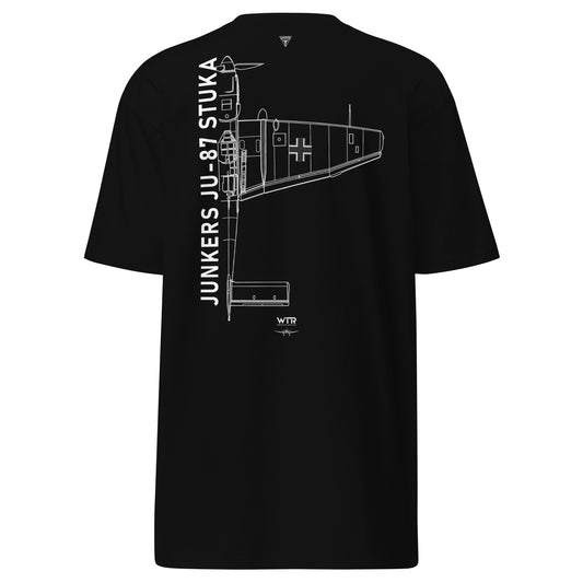 Junkers JU-87 Stuka Dive Bomber Hand-Drawn Black T-Shirt