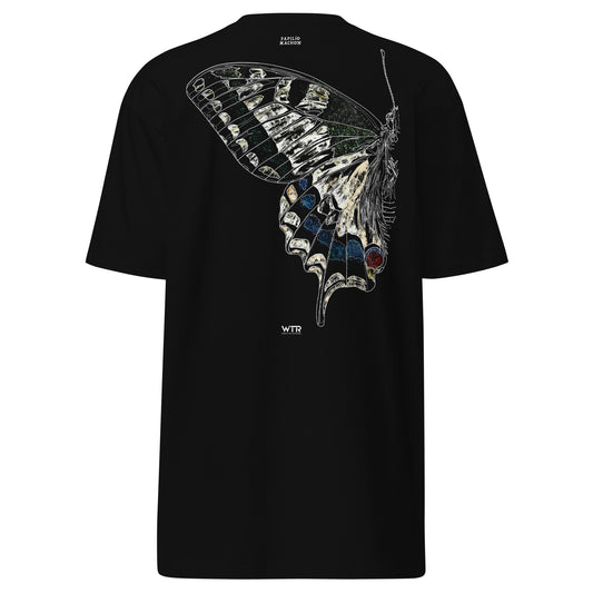Papilio Machaon Old World Swallowtail Butterfly Coloured Hand-Drawn Black T-Shirt