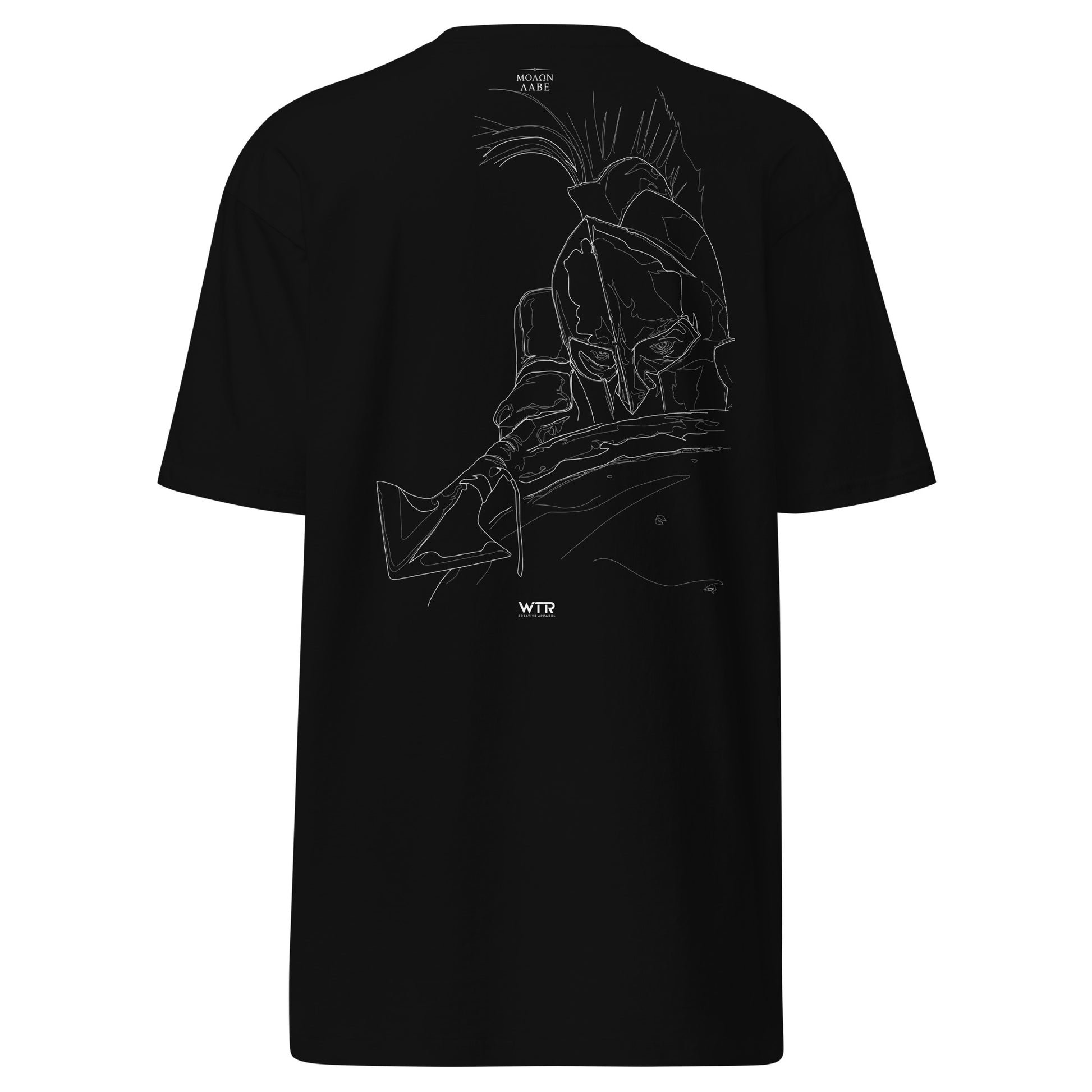 Spartan Warrior Come and Get Them Leonidas Hand-Drawn Black T-Shirt