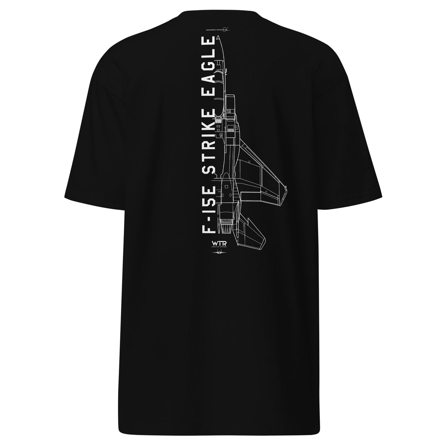 McDonnell Douglas F-15E Strike Eagle Hand-Drawn Black T-Shirt