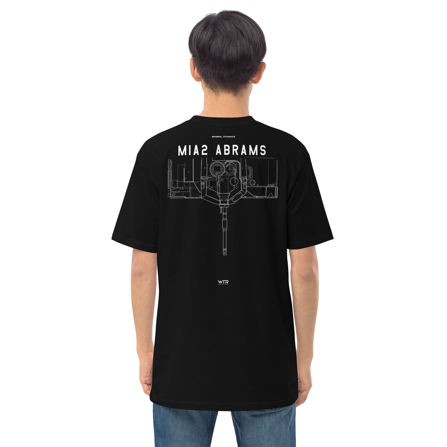 General Dynamics M1A2 Abrams Tank Hand-Drawn Black T-Shirt