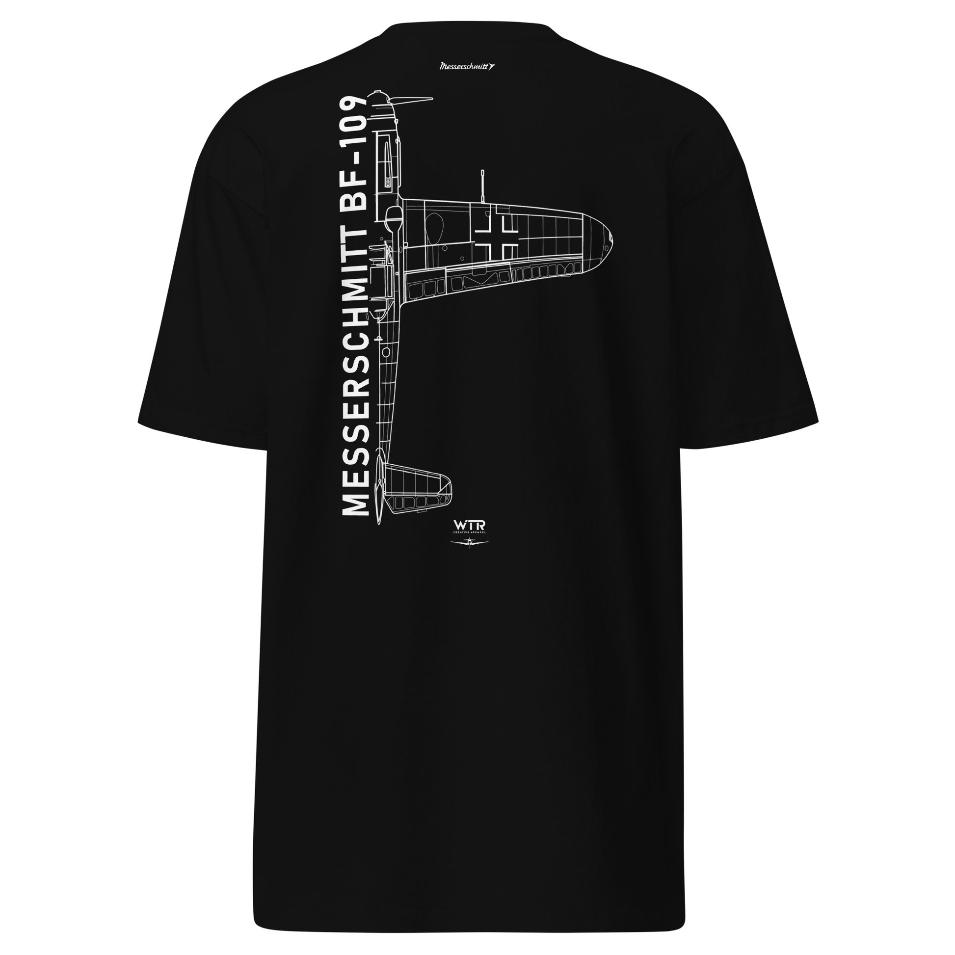 Messerschmitt BF-109 Hand-Drawn Black T-Shirt