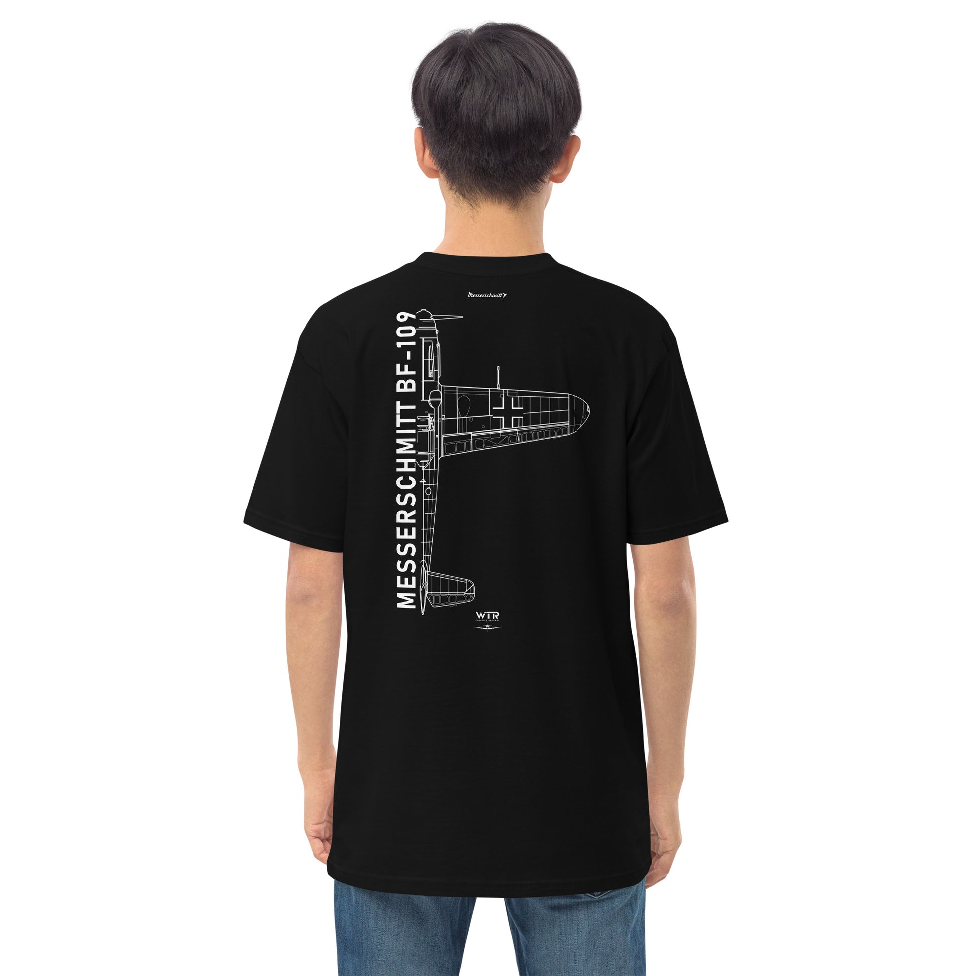 Messerschmitt BF-109 Hand-Drawn Black T-Shirt