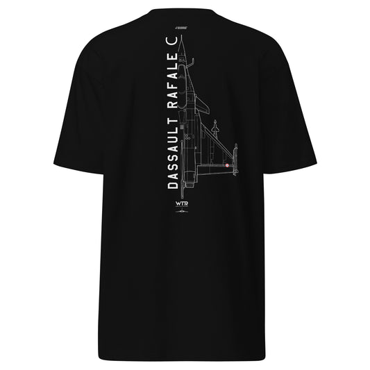 Dassault Rafale C Hand-Drawn Black T-Shirt