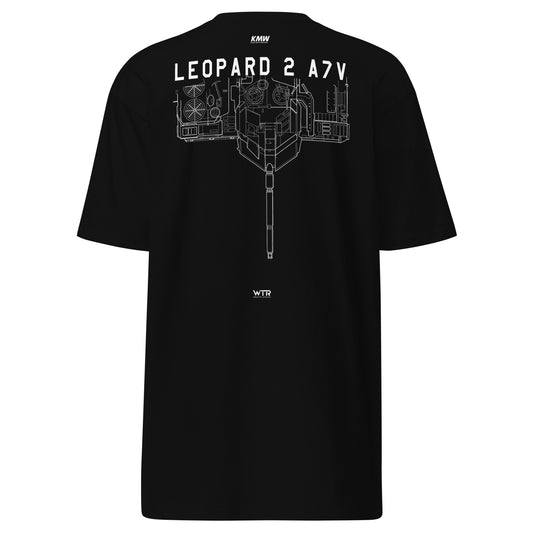 Krauss-Maffei Leopard 2 A7V Tank Hand-Drawn Black T-Shirt