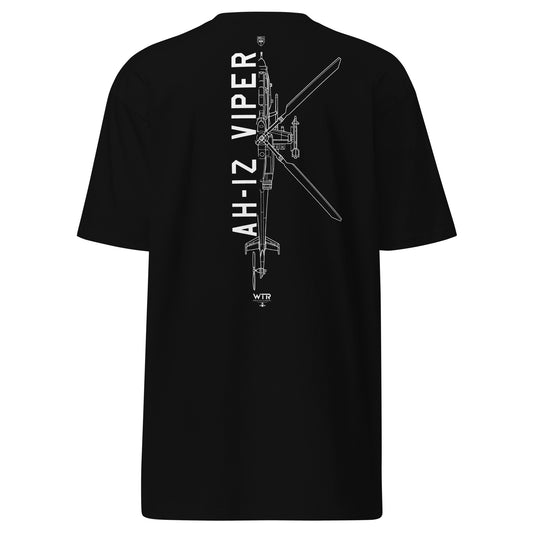 Bell AH-1Z Viper Attack Helicopter Hand-Drawn Black T-Shirt