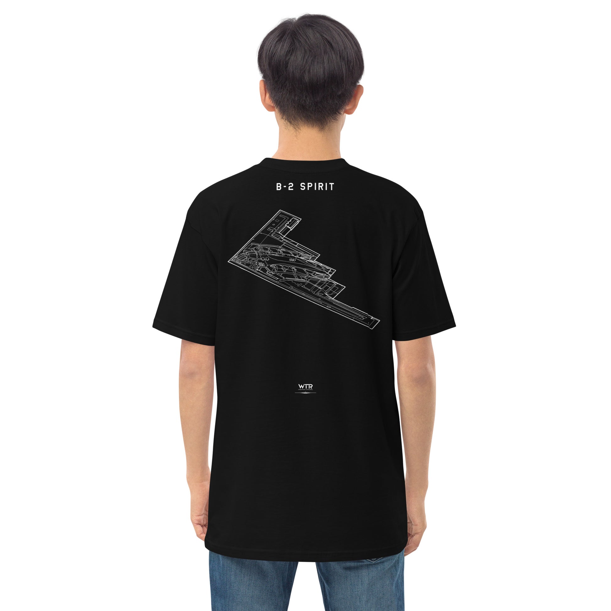 Northrop Grumman B-2 Spirit Stealth Bomber Special Variant Hand-Drawn Black T-Shirt
