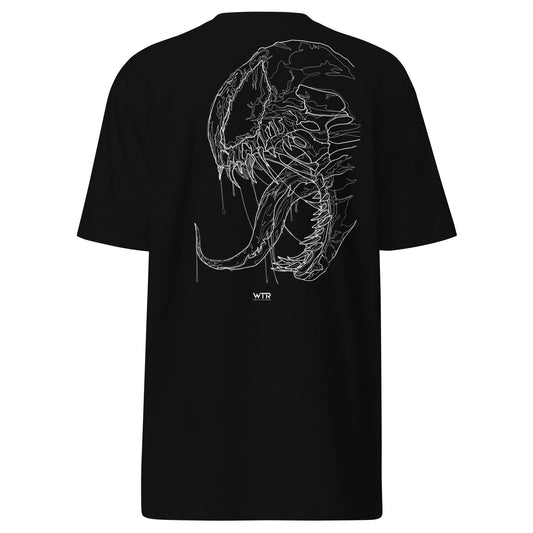 "WE ARE" Venom Symbiote-Inspired Graphic Hand-Drawn Black T-Shirt