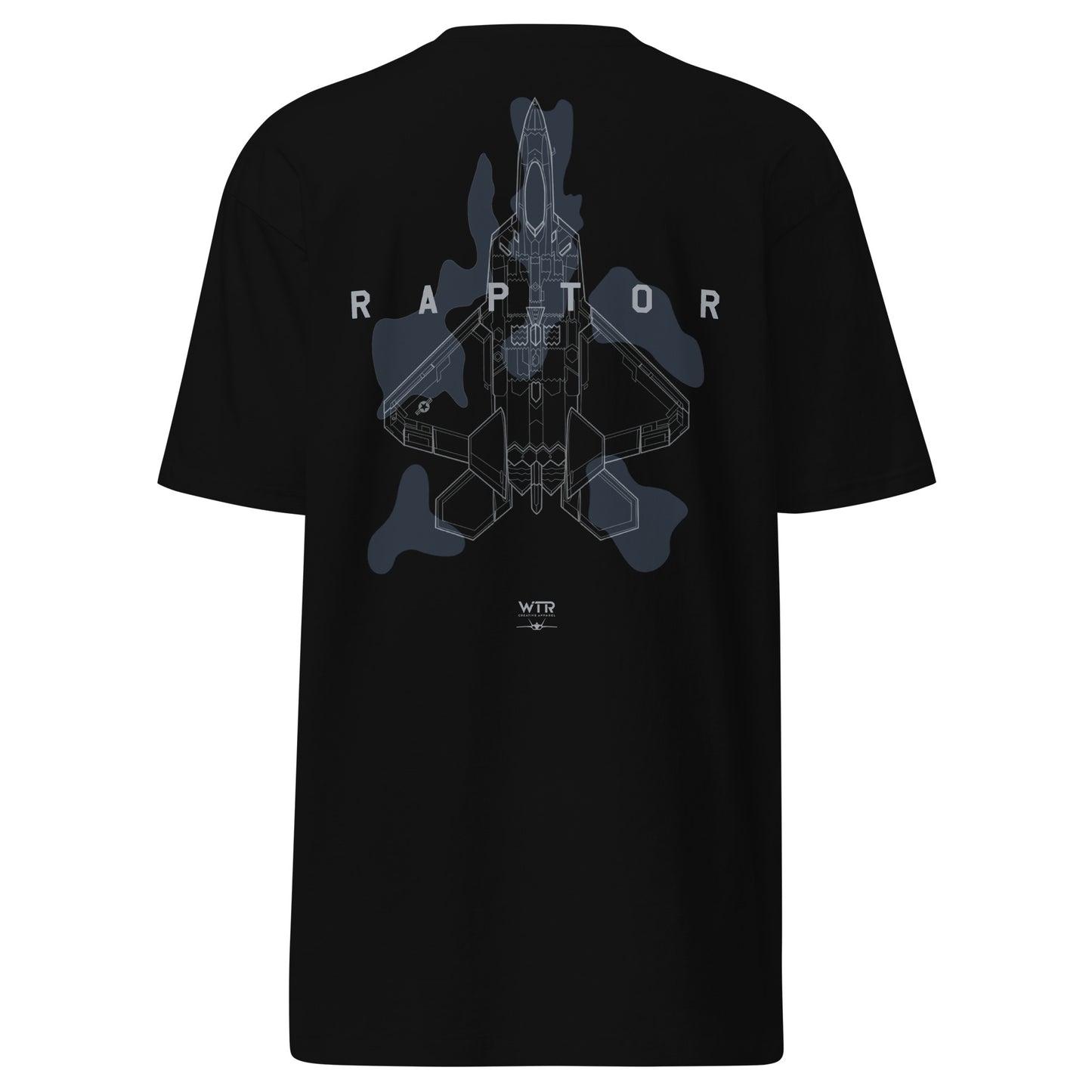 Lockheed Martin F-22 Raptor - Camo Study - Heavyweight Black T-shirt