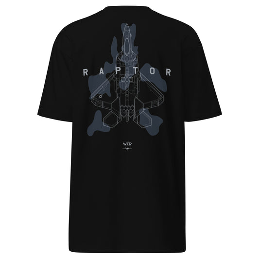 Lockheed Martin F-22 Raptor - Camo Study - Heavyweight Black T-shirt