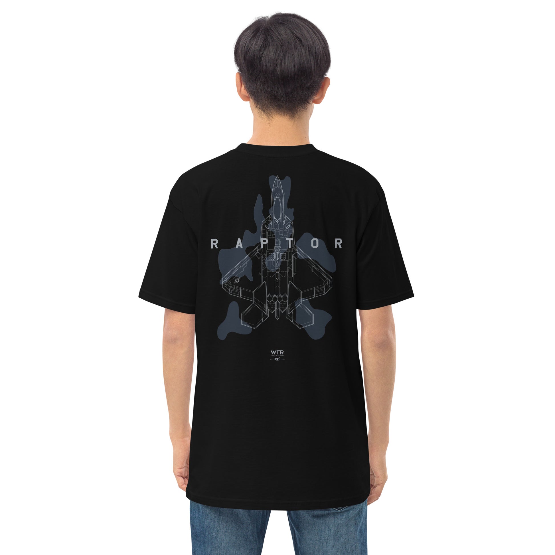 Lockheed Martin F-22 Raptor - Camo Study - Heavyweight Black T-shirt