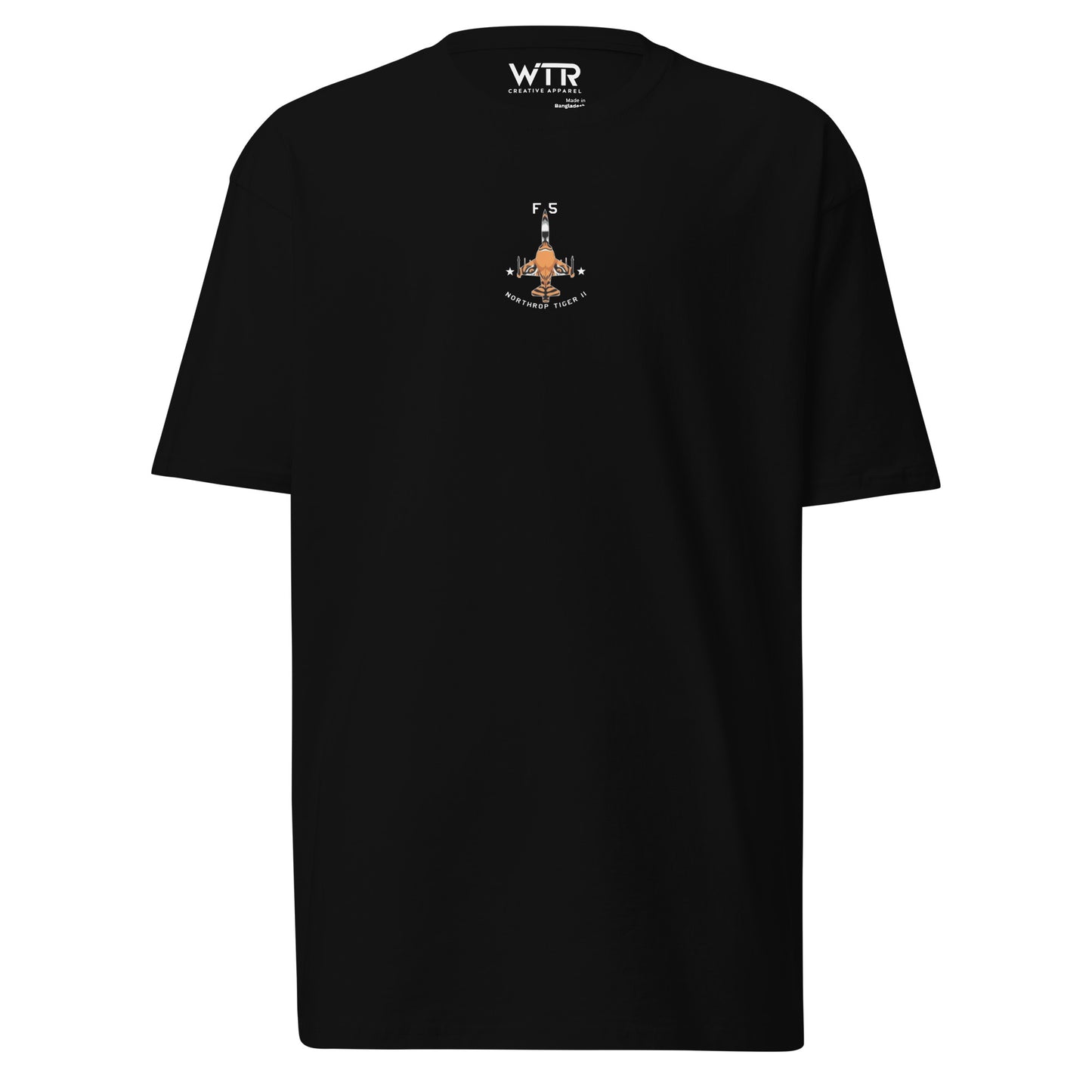 Northrop F-5E Tiger II Hand-Drawn Black T-Shirt