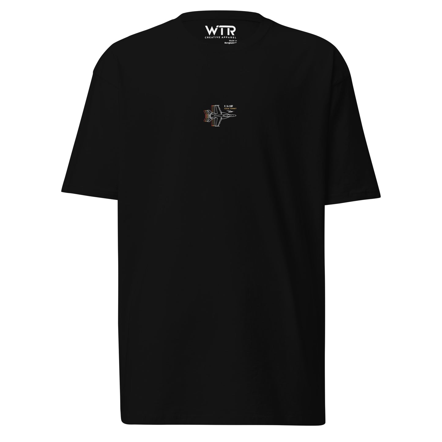Boeing F/A-18F Super Hornet Hand-Drawn Black T-Shirt