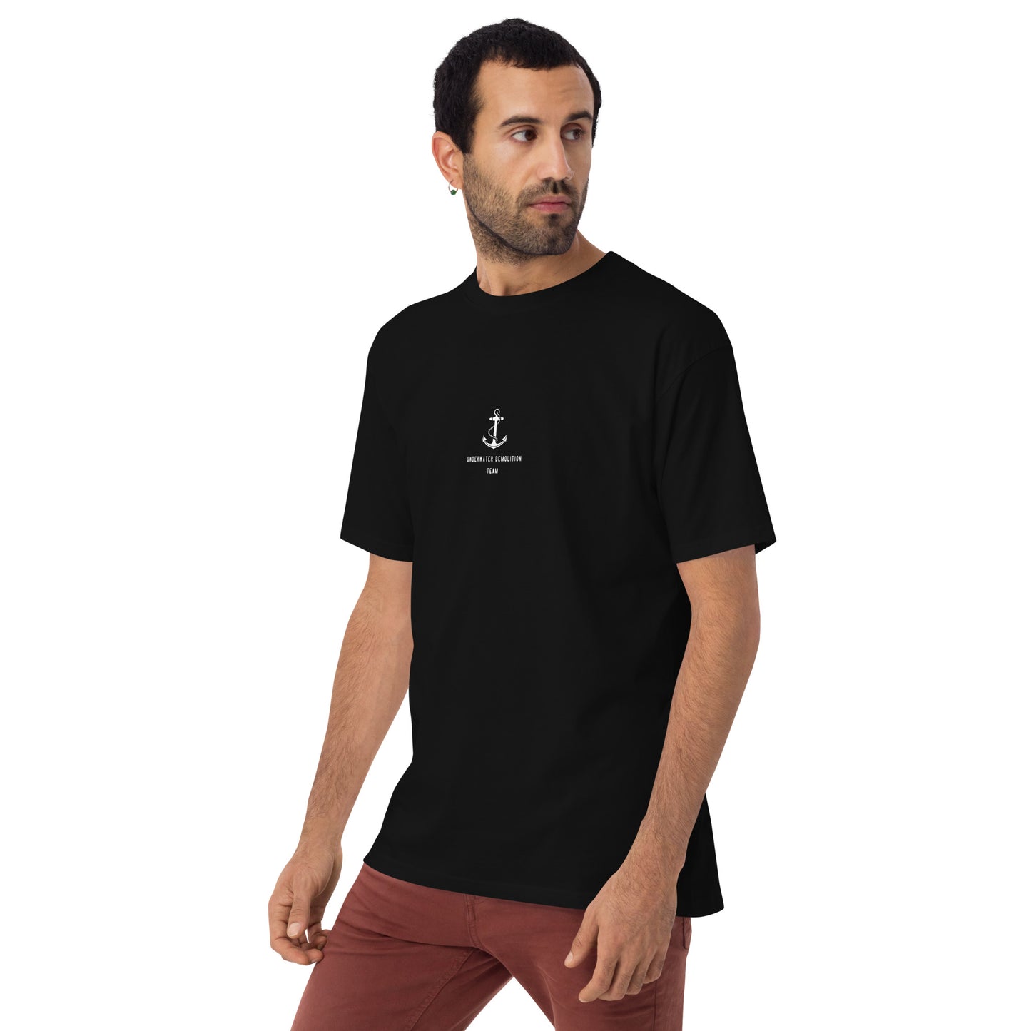 US Navy UDT Frogman Hand-Drawn Black T-Shirt