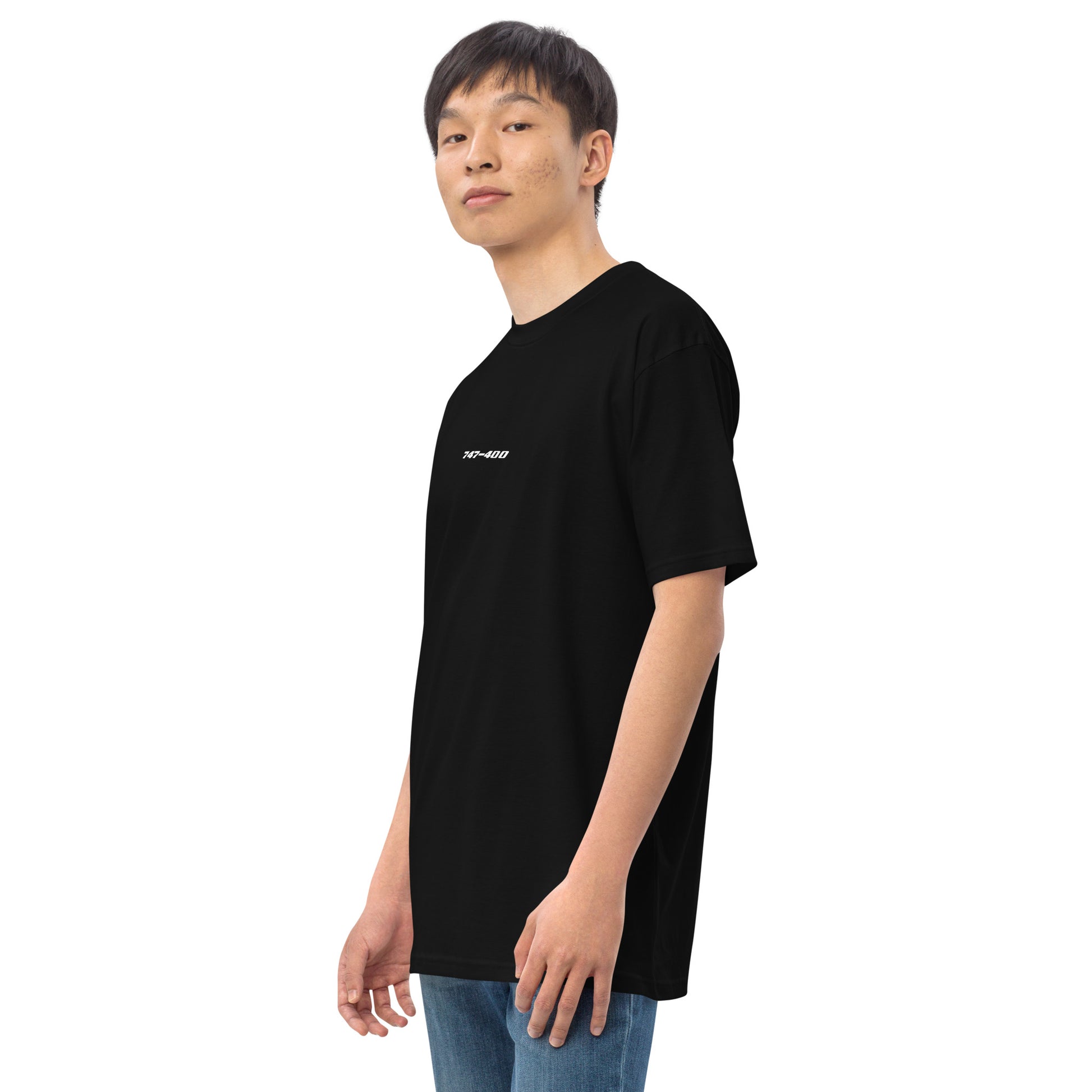 Boeing 747-400 Air China Variant Hand-Drawn Black T-Shirt