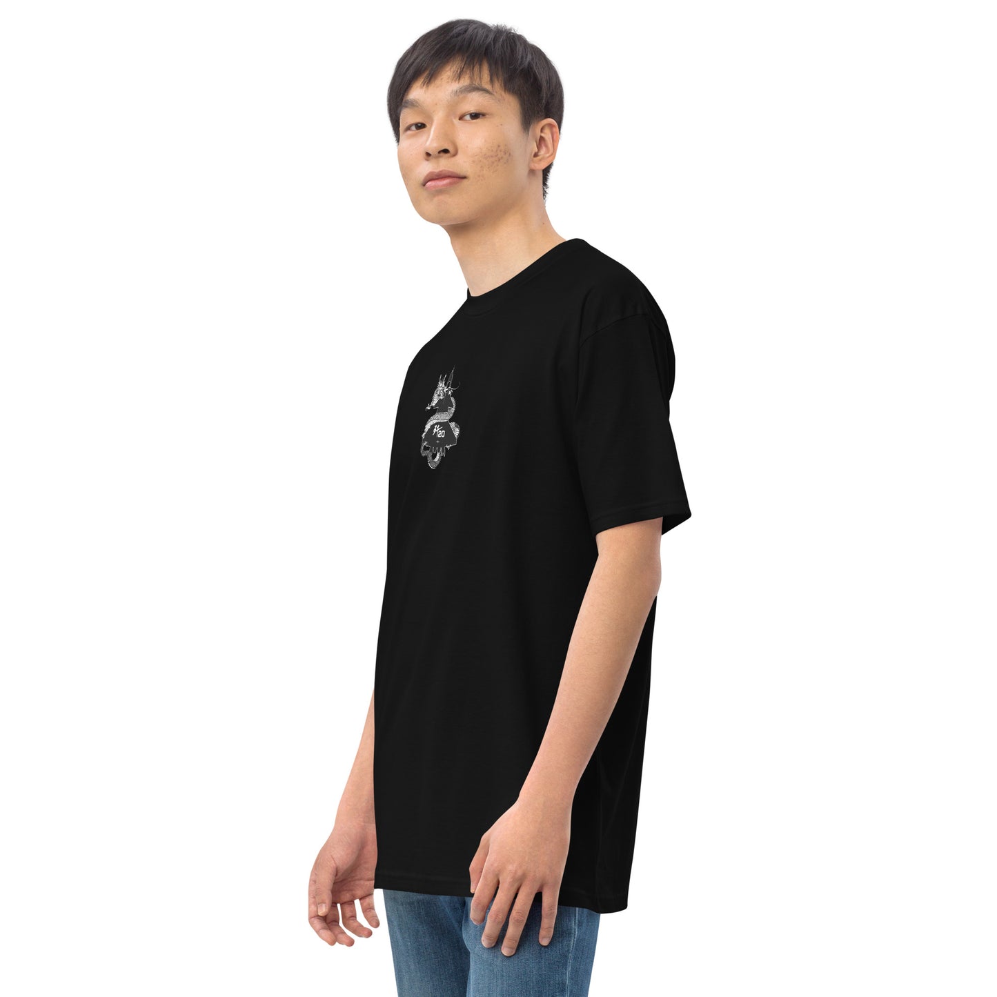Chengdu J-20 Mighty Dragon Hand-Drawn Black T-Shirt