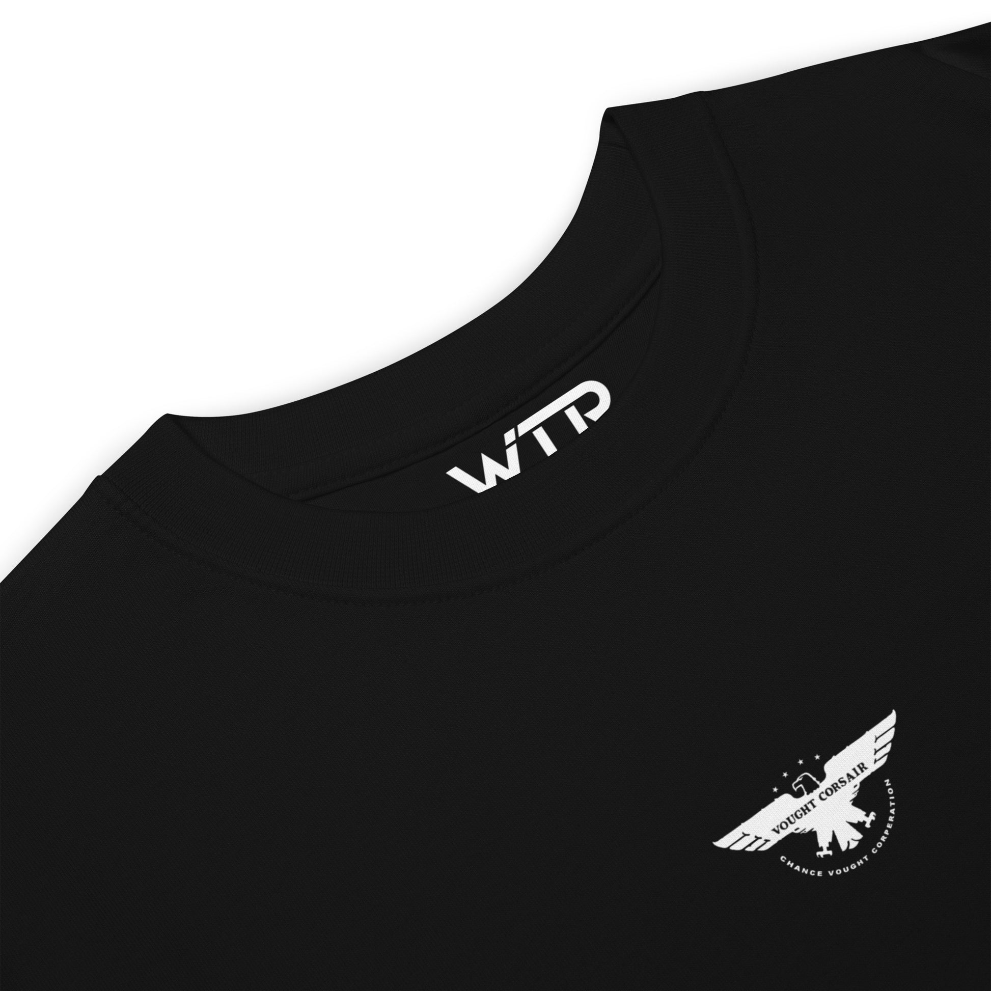 Vought F4U Corsair US Navy WW2 Pacific Theatre Hand-Drawn Black T-Shirt