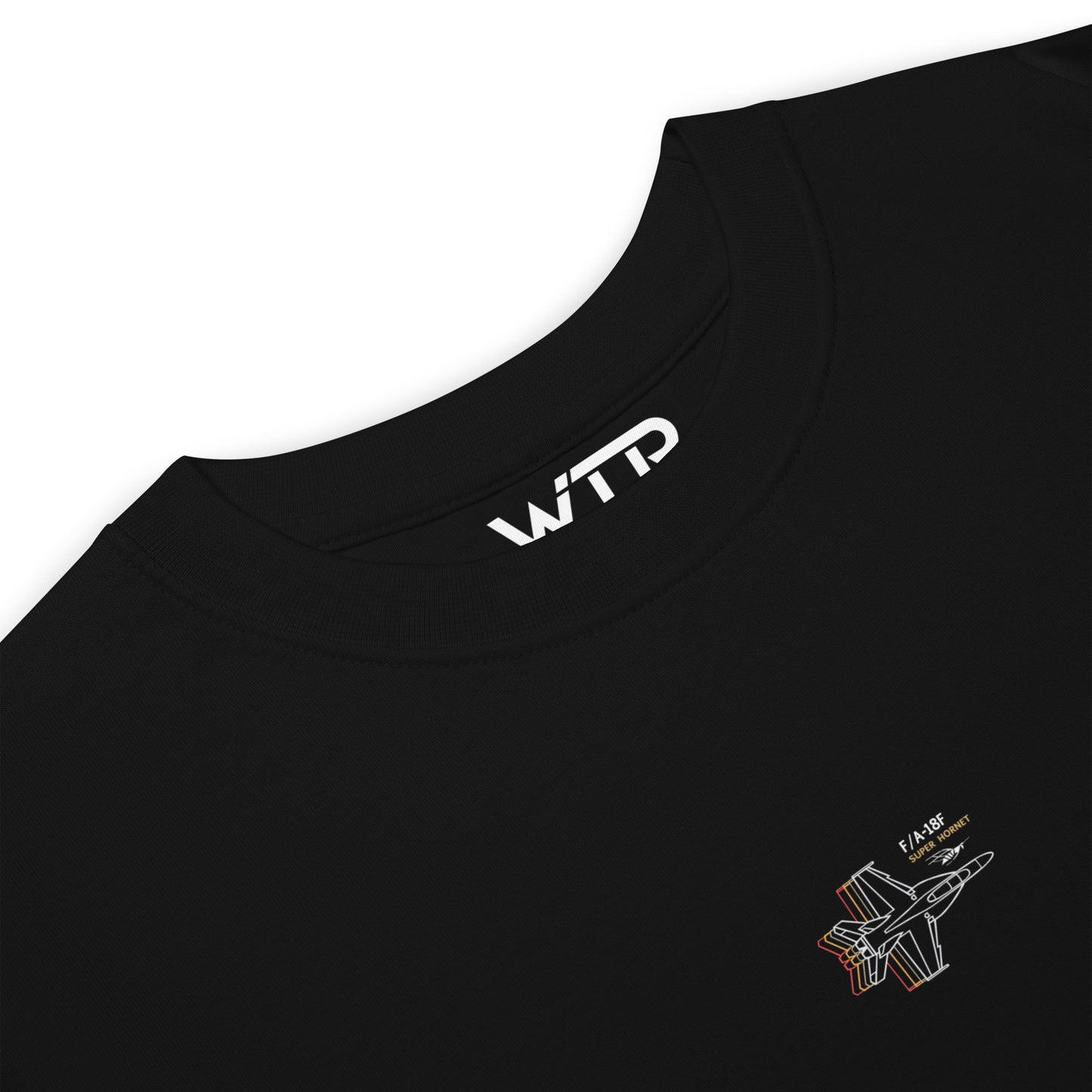 Boeing F/A-18F Super Hornet Hand-Drawn Black T-Shirt