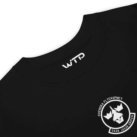 Saab JAS 39 Gripen Hand-Drawn Black T-Shirt