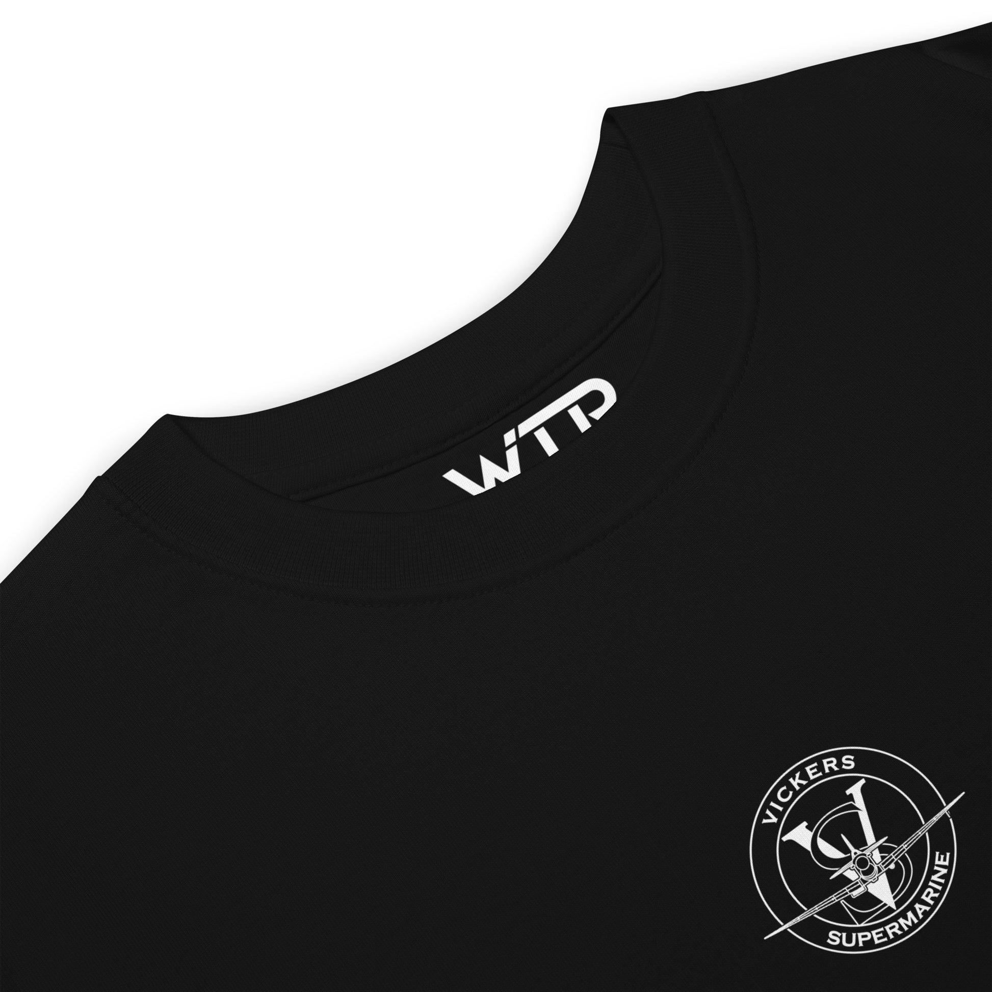 Supermarine Spitfire Mk1 Hand-Drawn Black T-Shirt