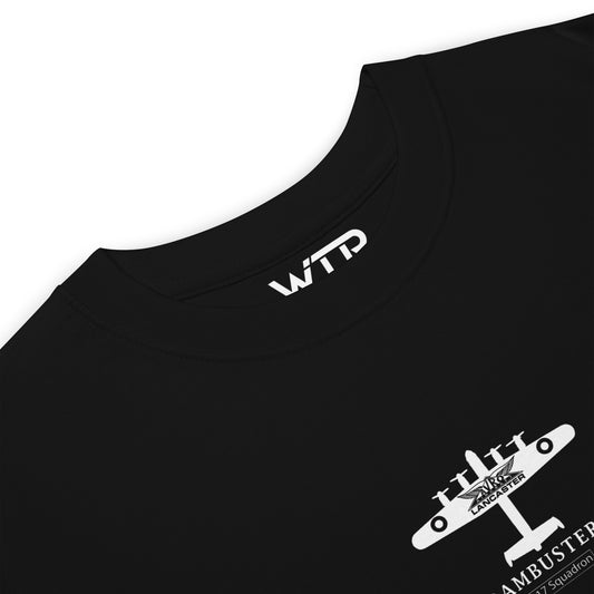 Avro Lancaster Bomber Dambuster Hand-Drawn Black T-Shirt