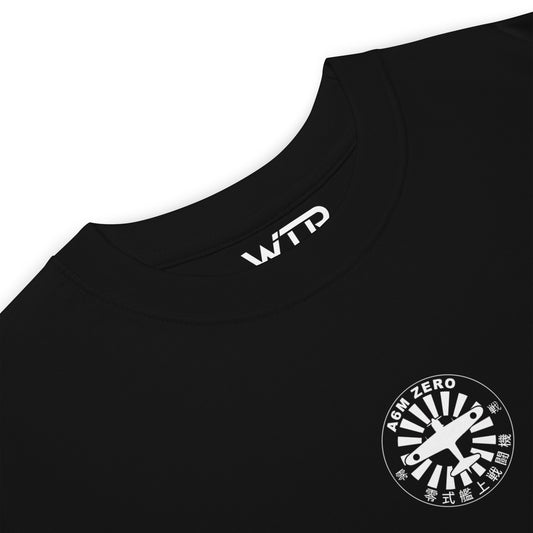 Mitsubishi A6M Zero Japanese Imperial Navy Hand-Drawn Black T-Shirt