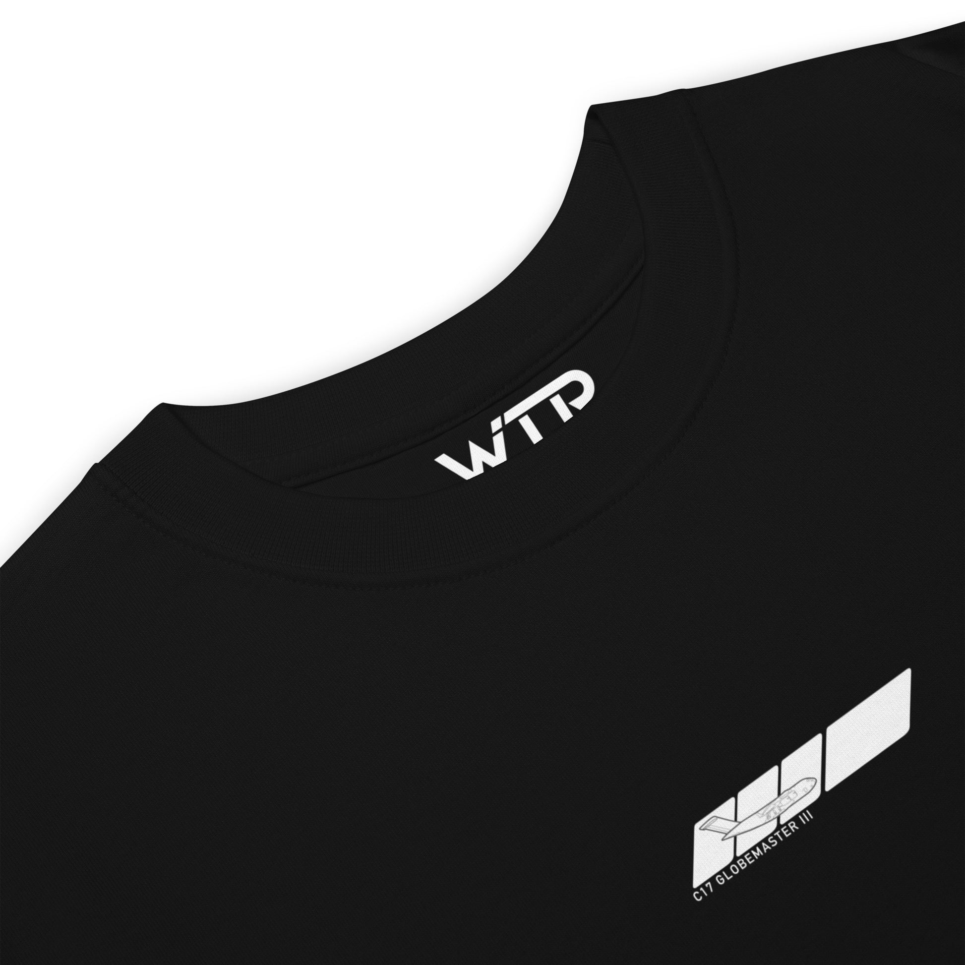 Boeing C-17 Globemaster III 'Moose' Hand-Drawn Black T-Shirt