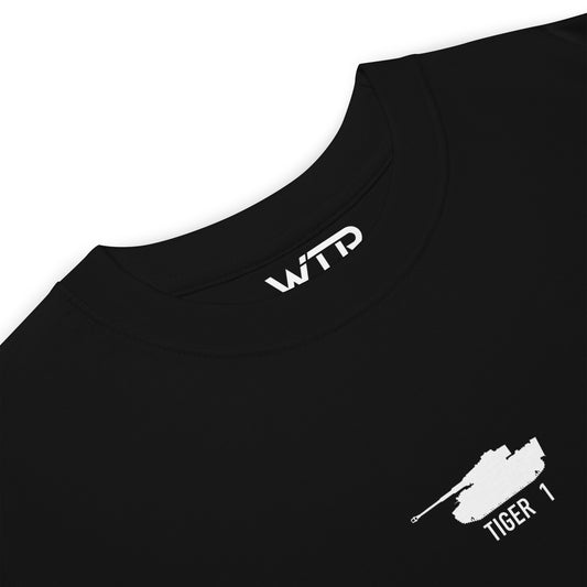 Tiger 1 Tank WWII Hand-Drawn Schematic Heavyweight Black T-Shirt