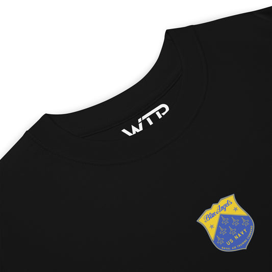 Boeing F/A-18E Super Hornet Blue Angels Edition Hand-Drawn Black T-Shirt