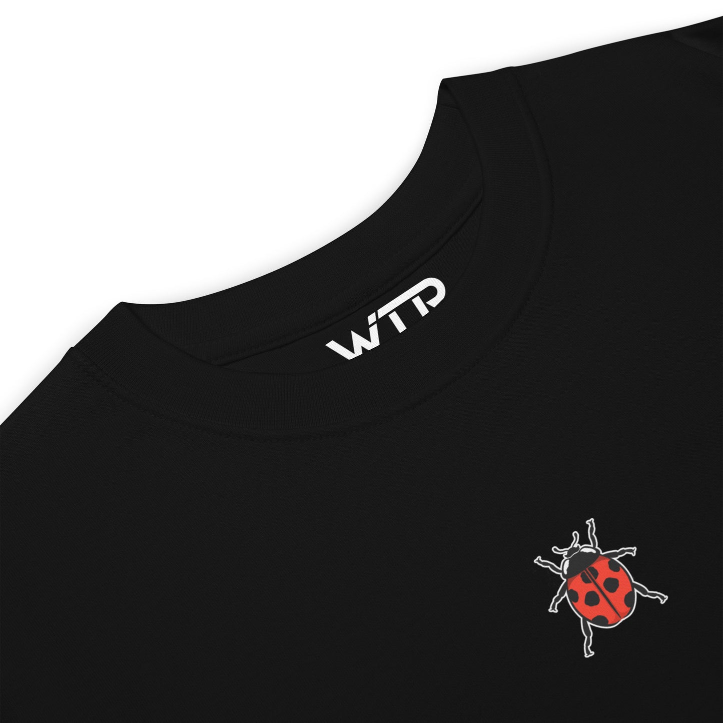 Coccinella septempunctata Ladybird Hand-Drawn Schematic Black T-Shirt