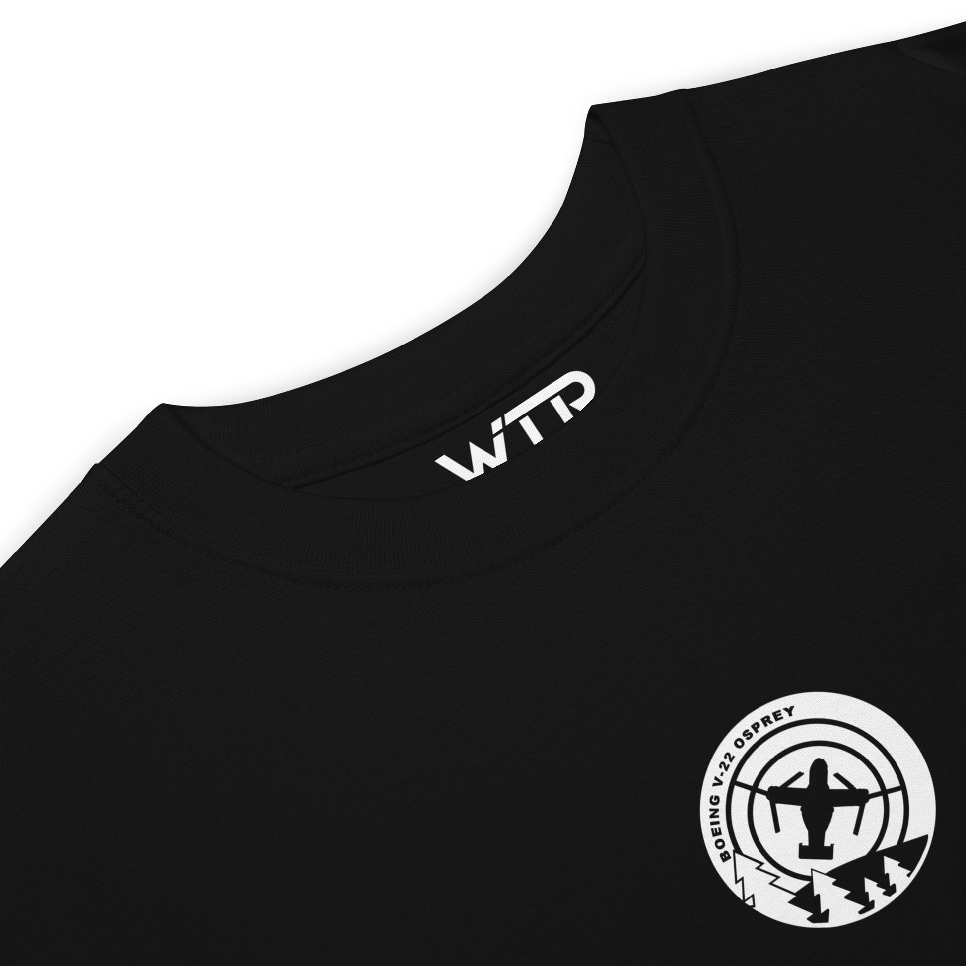 Bell Boeing MV-22 Osprey Tiltrotor Hand-Drawn Schematic Black T-Shirt