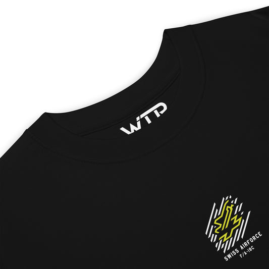 McDonnell Douglas F/A-18C Hornet Swiss Airforce Edition Hand-Drawn Black T-Shirt