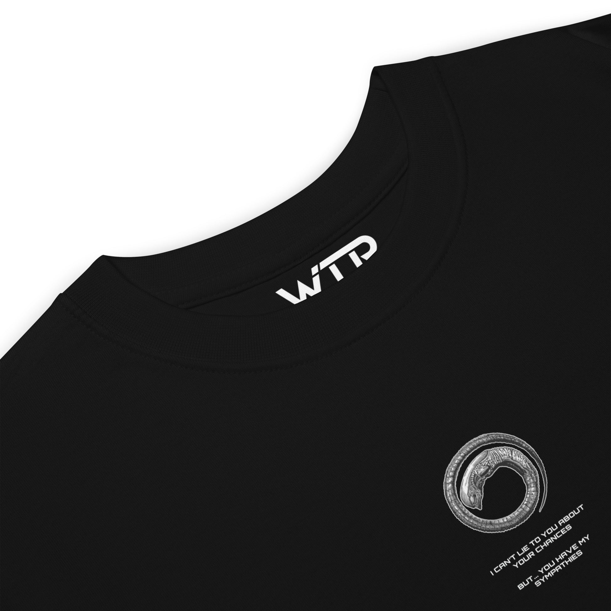 Alien Xenomorph Hand-Drawn Profile Heavyweight Black T-Shirt