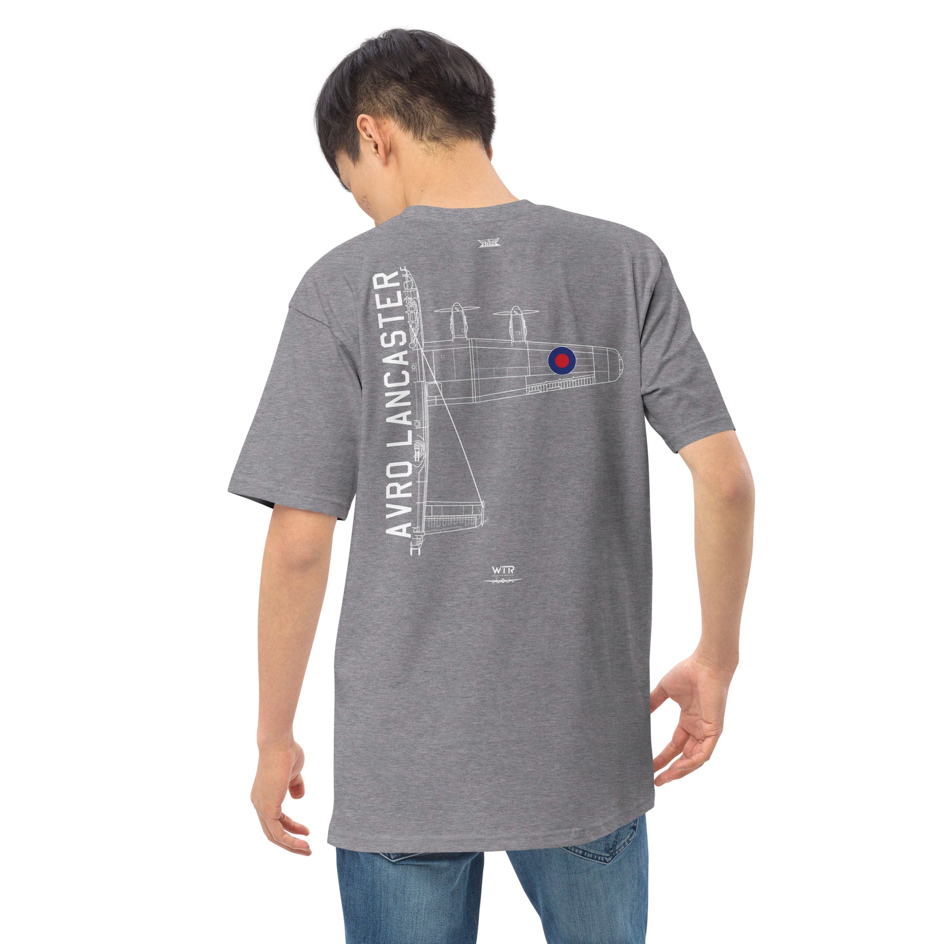 Avro Lancaster Bomber Hand-Drawn Carbon Grey T-Shirt