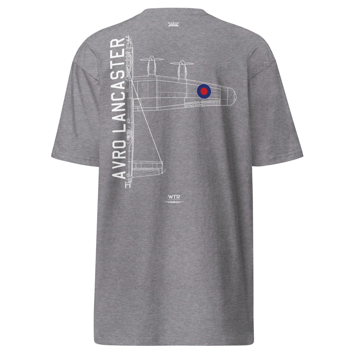 Avro Lancaster Bomber Hand-Drawn Carbon Grey T-Shirt