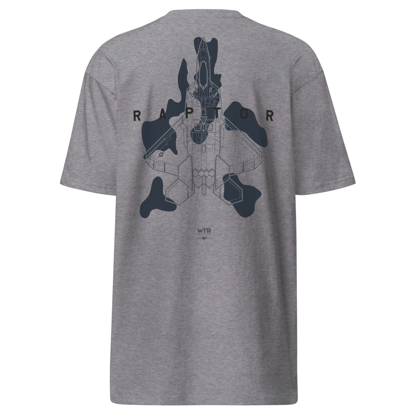 Lockheed Martin F-22 Raptor - Camo Study - Heavyweight Carbon Grey T-shirt