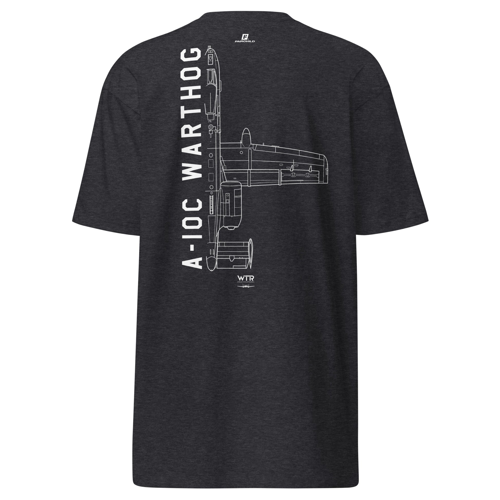 Fairchild Republic A-10C Warthog Hand-Drawn Charcoal T-Shirt