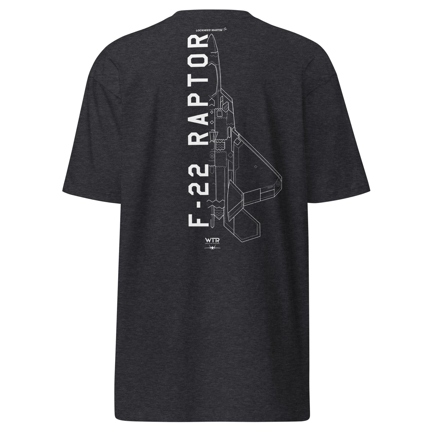 Lockheed Martin F-22 Raptor Hand-Drawn Charcoal T-Shirt
