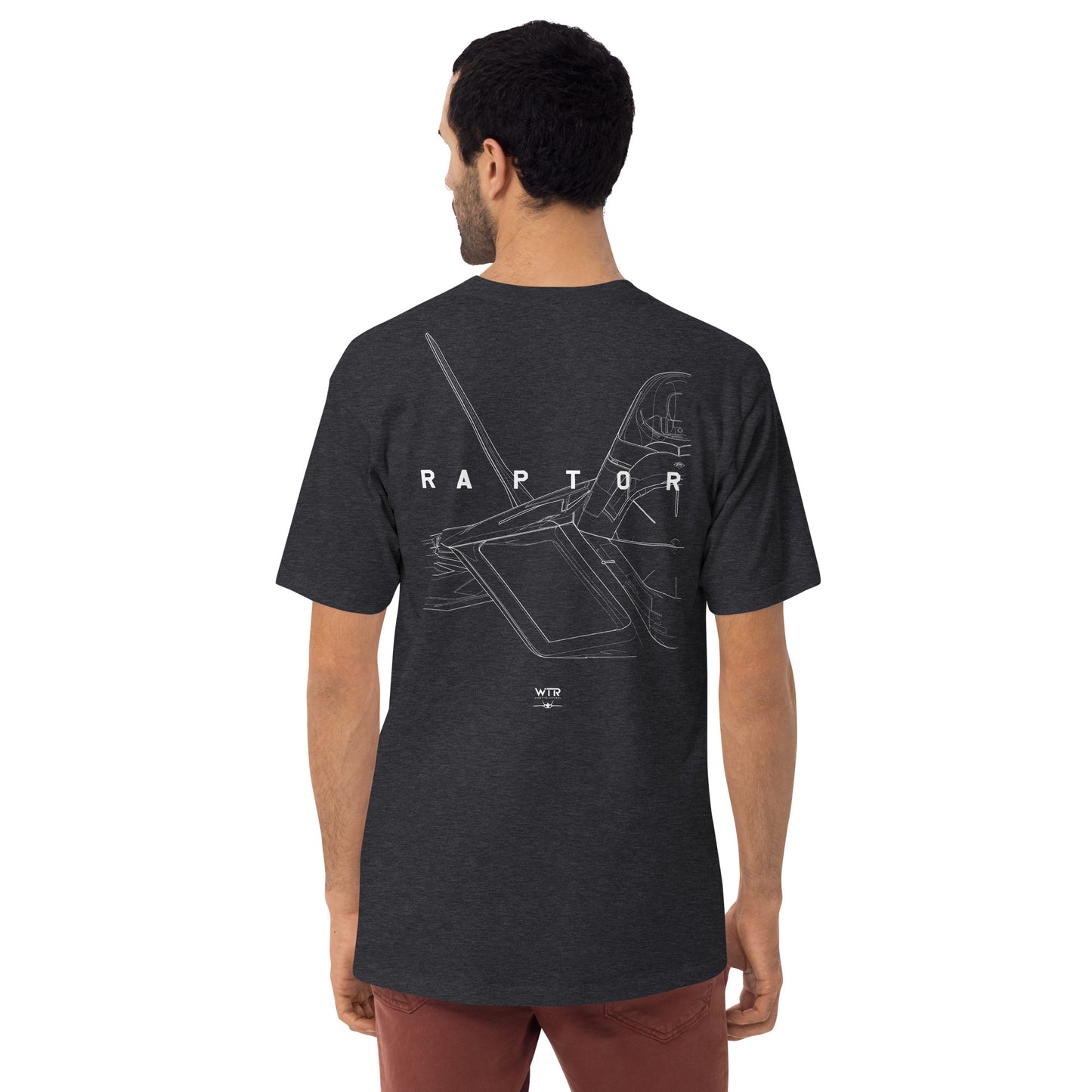 Lockheed Martin F-22 Raptor - Nose & Canopy Study - Heavyweight Charcoal T-shirt