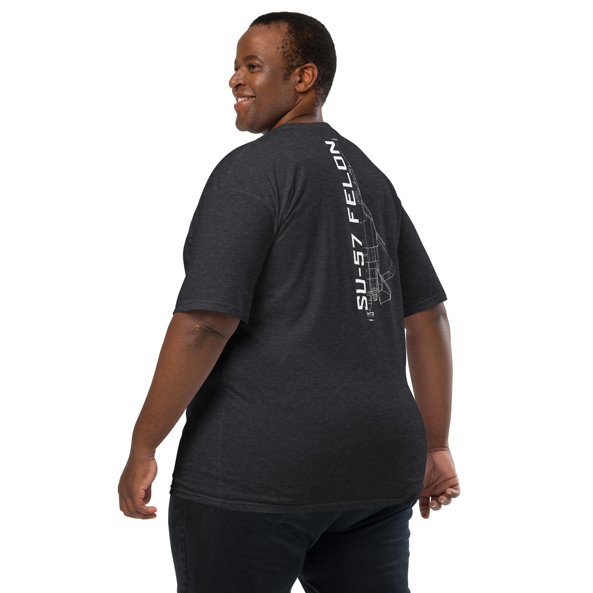 Sukhoi SU-57 T-50 Felon Hand-Drawn Charcoal T-Shirt