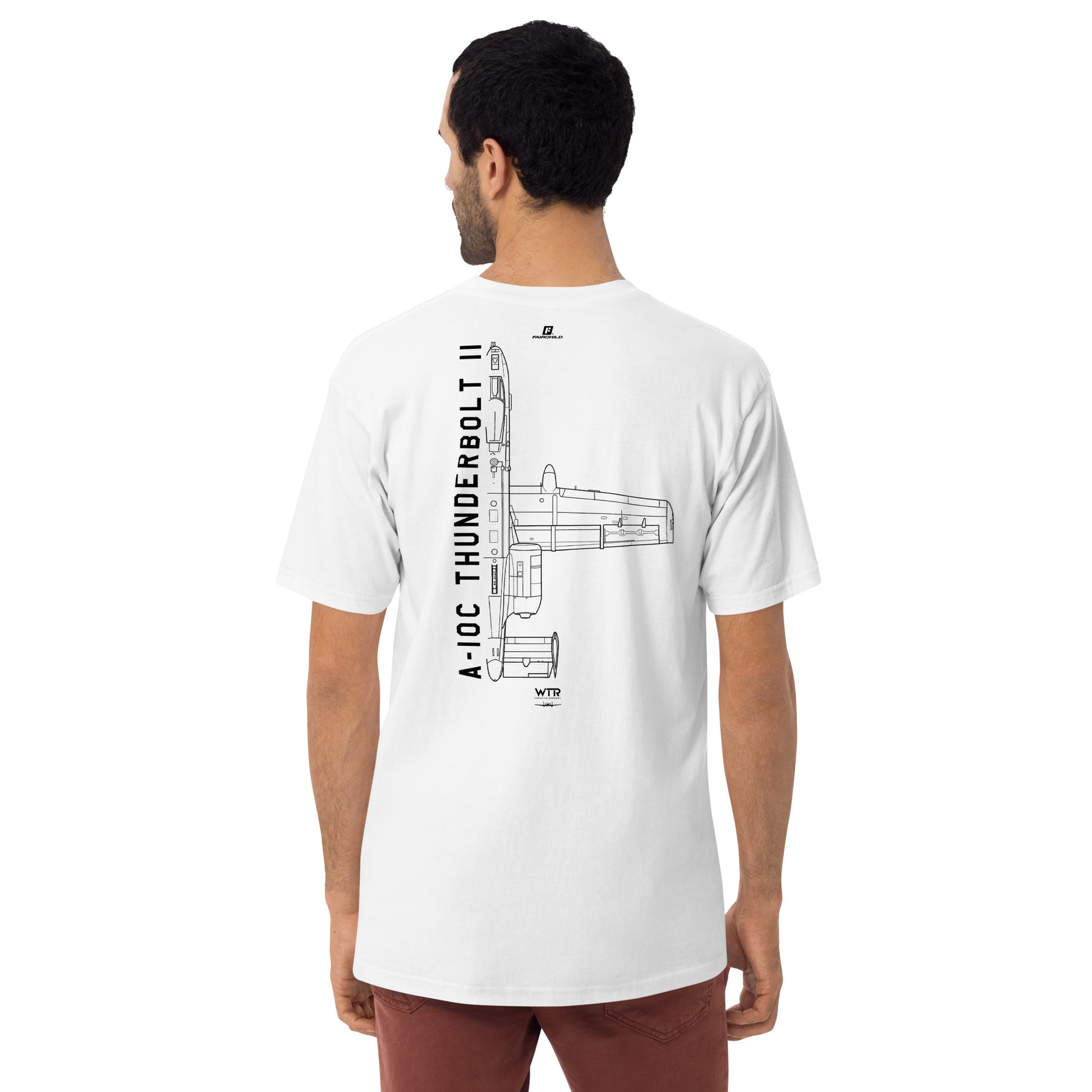 Fairchild Republic A-10C Thunderbolt II Hand-Drawn White T-Shirt