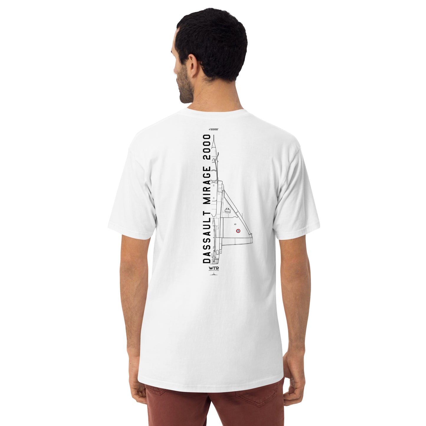 Dassault Mirage 2000 Hand-Drawn White T-Shirt