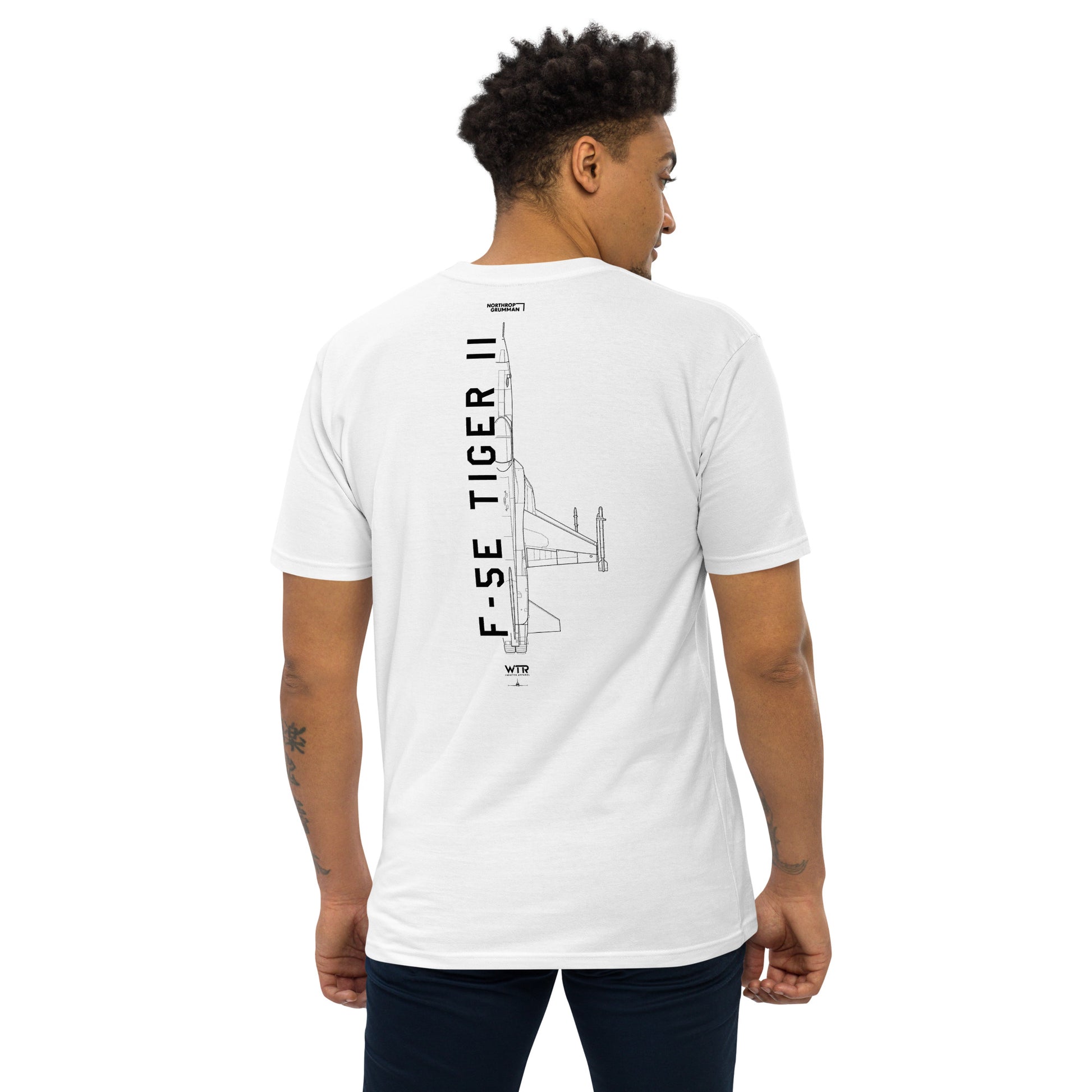 Northrop F-5E Tiger II Hand-Drawn White T-Shirt