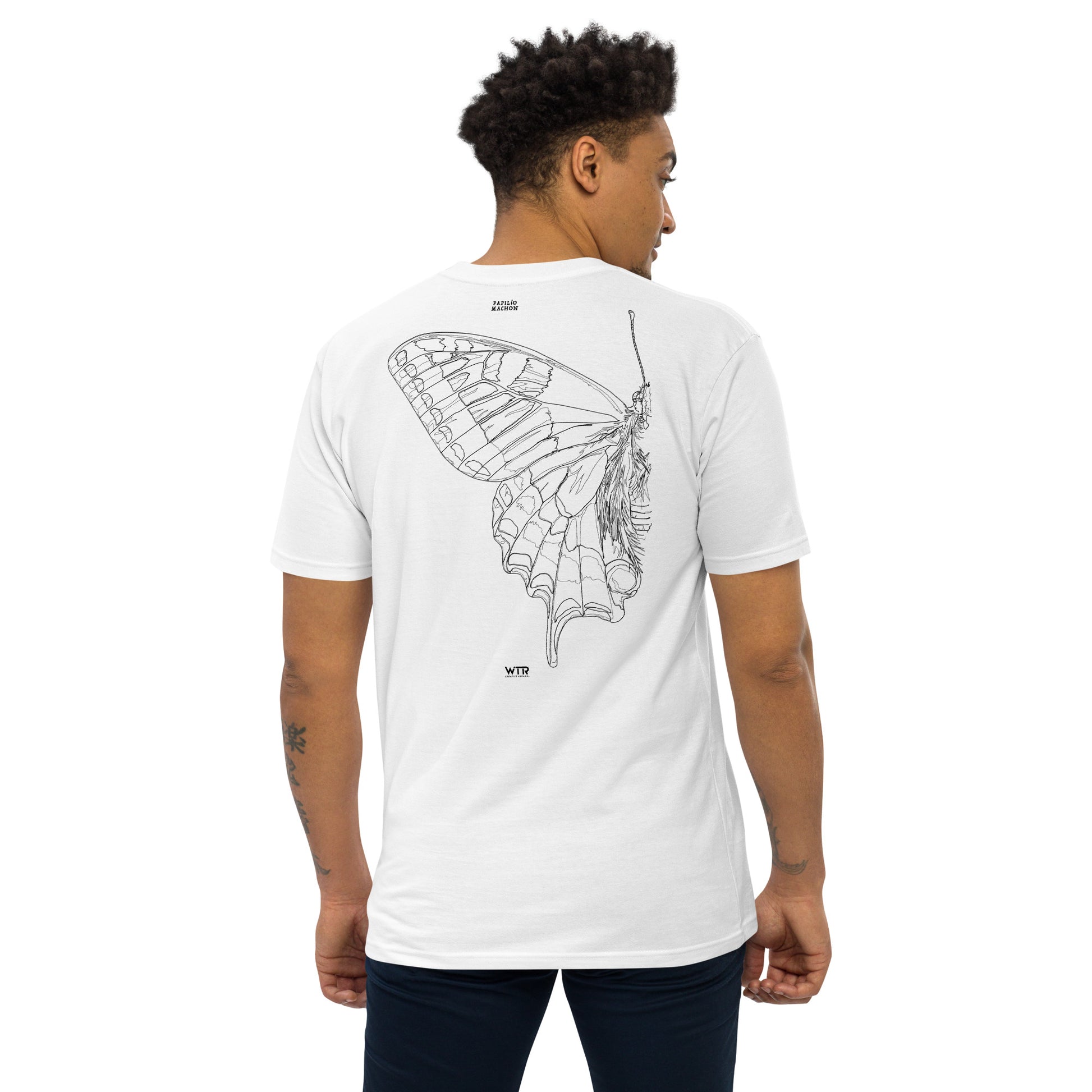 Papilio Machaon Old World Swallowtail Butterfly Hand-Drawn White T-Shirt