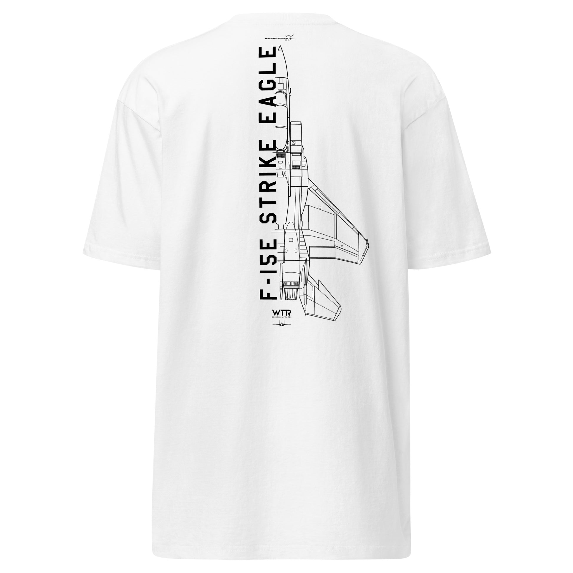 McDonnell Douglas F-15E Strike Eagle Hand-Drawn White T-Shirt