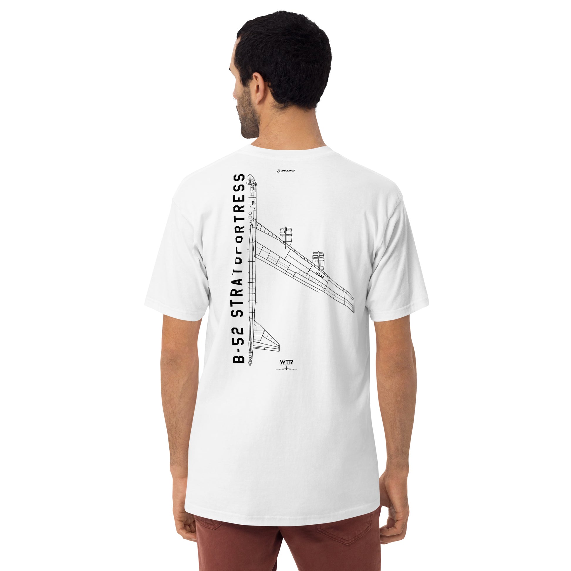 Boeing B-52 Stratofortress Hand-Drawn White T-Shirt