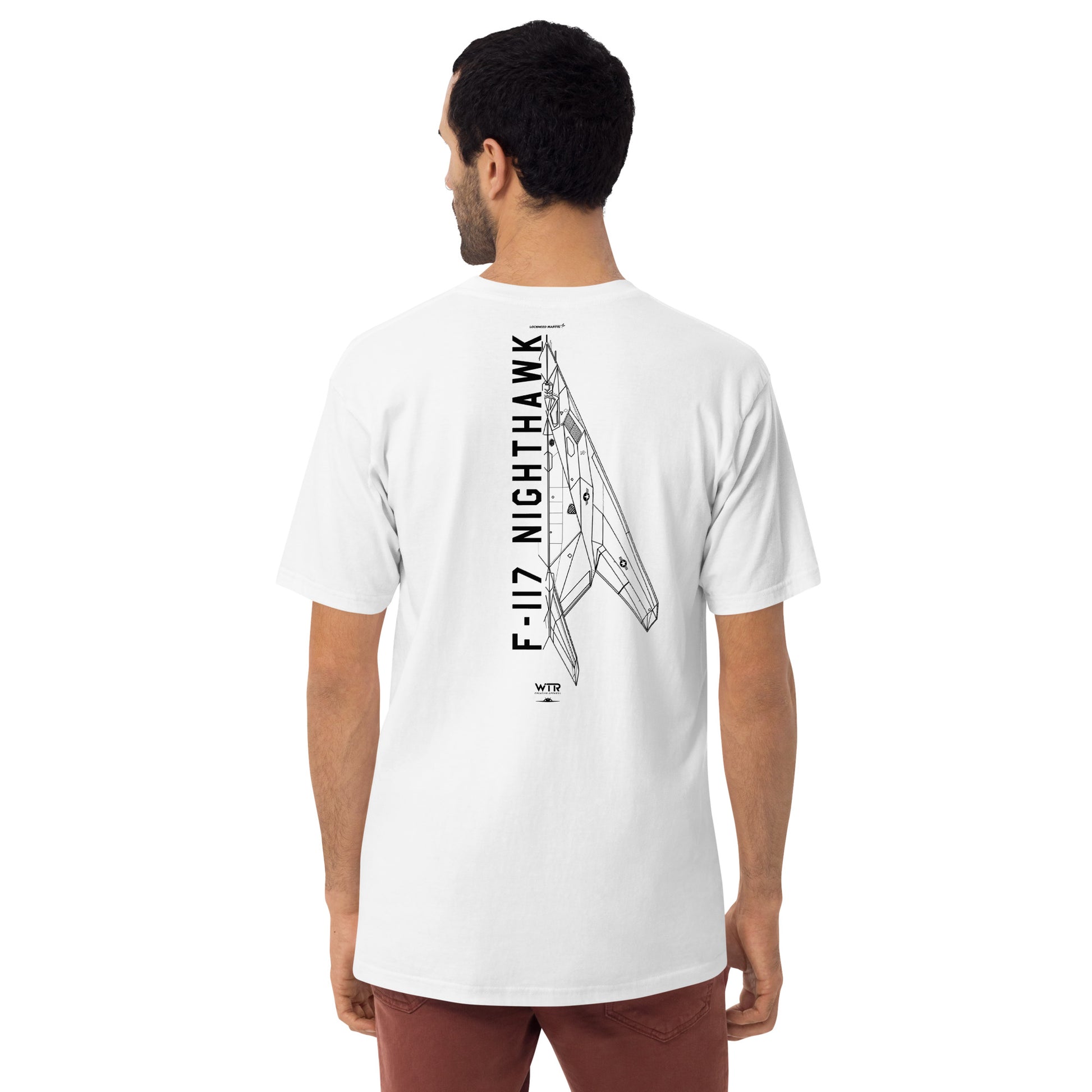 Lockheed Martin F-117 Nighthawk Hand-Drawn White T-Shirt