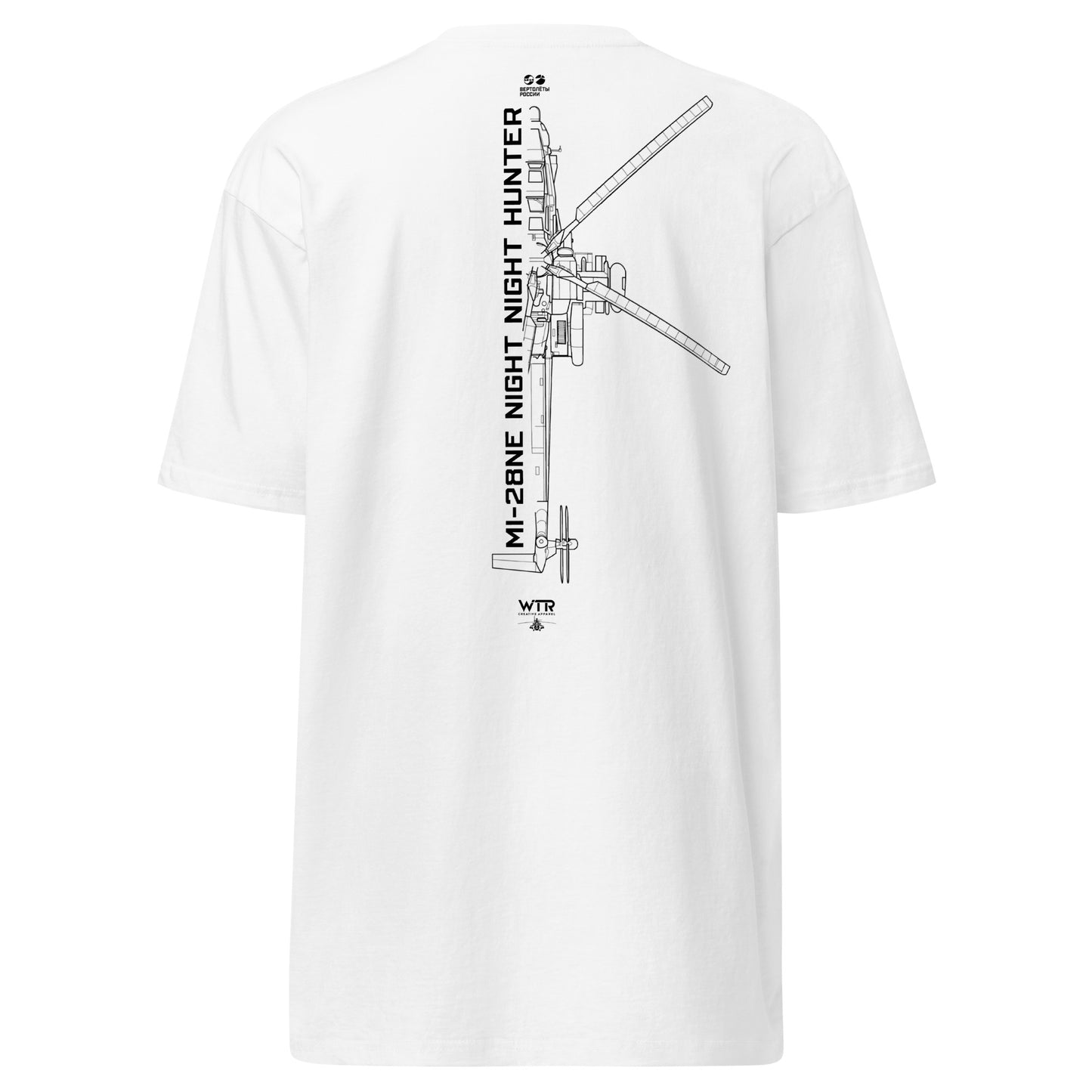 Mil Mi-28NE Night Hunter Hand-Drawn White T-Shirt